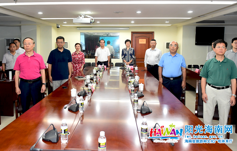 海南省旅文厅集中收看庆祝中华人民共和国成立70周年大会 李少雄 摄.jpg