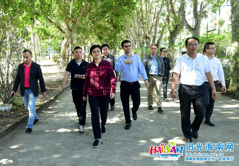 检查组在国家沙滩排球文昌体育训练基地检查场地情况